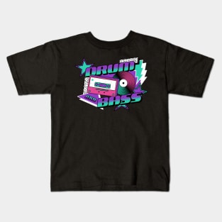 DRUM AND BASS  - 90s Steez (purple/aqua blue) Kids T-Shirt